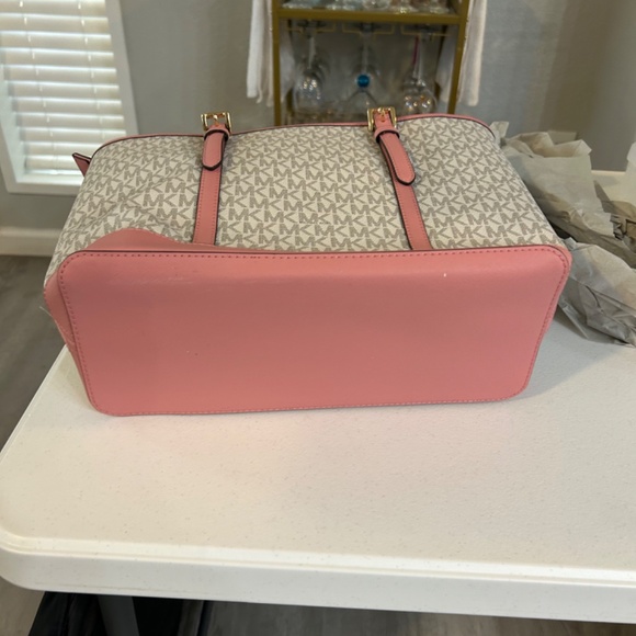 Michael Kors Jet set travel Sm Logo Top Zip Tote Primrose Pink NWT - Picture 12 of 16